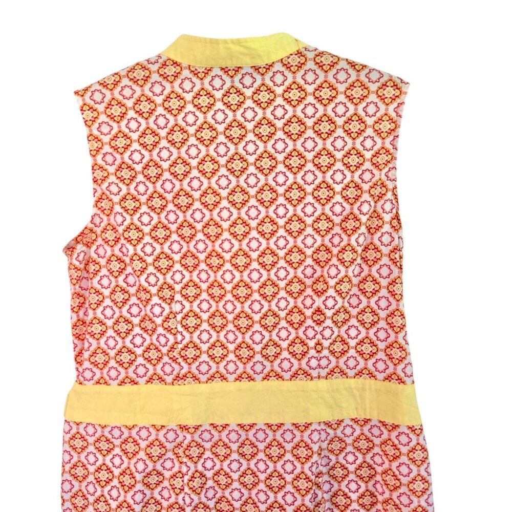 Island Republic Womens Sleeveless Buttton Front Belted Dress Large Yellow Orange - Picture 8 of 16